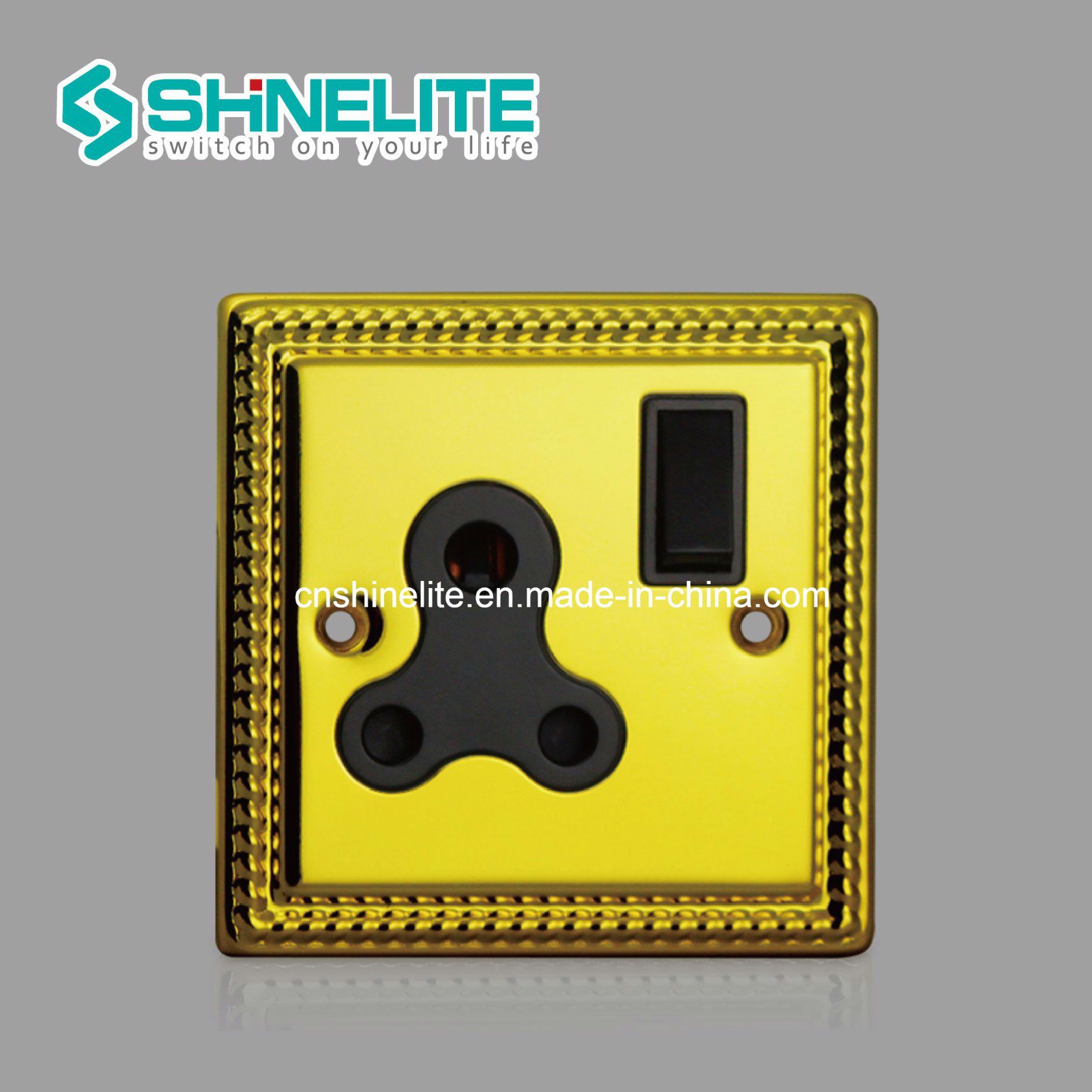 Stainless Steel 15A Round Pin Switch Socket BS546 OEM