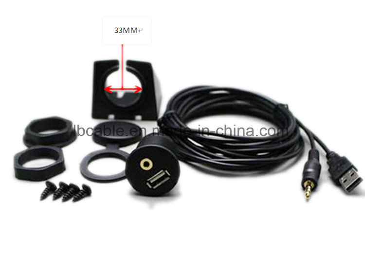 Car Dash Flush Mount Installation USB/Aux RCA Audio&Video Accessory Extension Cable