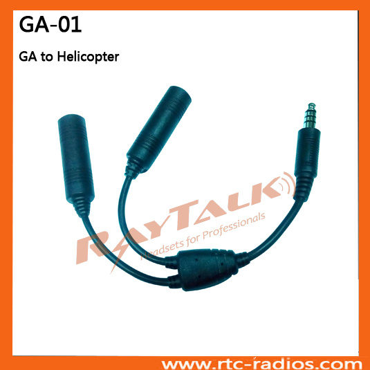 Aviation Headset Adapter for Ga to Helicopter Plug