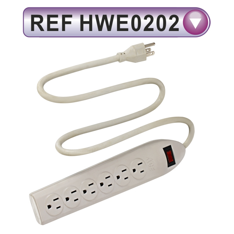 Grounding Power Strip with Extension Cable and Switch (HWE0202)