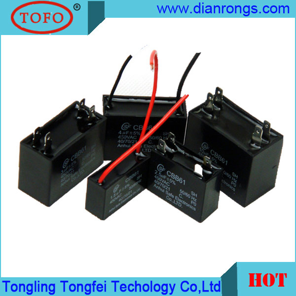 250VAC Plastic Case 10UF Cbb61 Capacitor 450V Wholesale