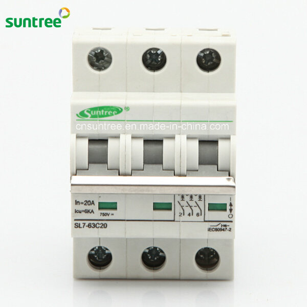 3 Pole DC750V DC Solar Electric Circuit Breaker