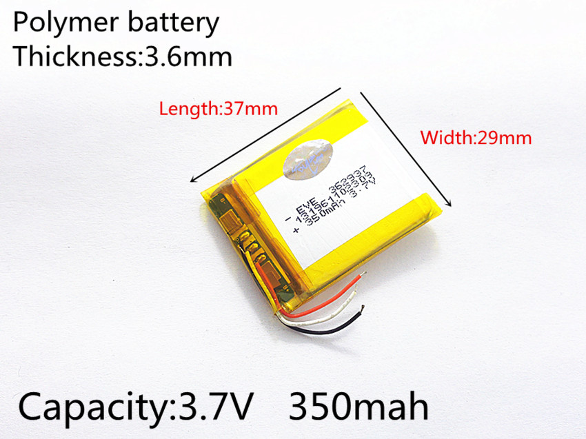 3.7 V 362937pl 350mAh Lithium Ion Battery