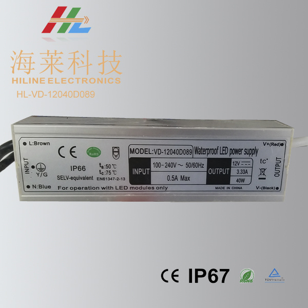 High Power Mini Type LED 12vdv 40W Waterproof Driver for Lighting