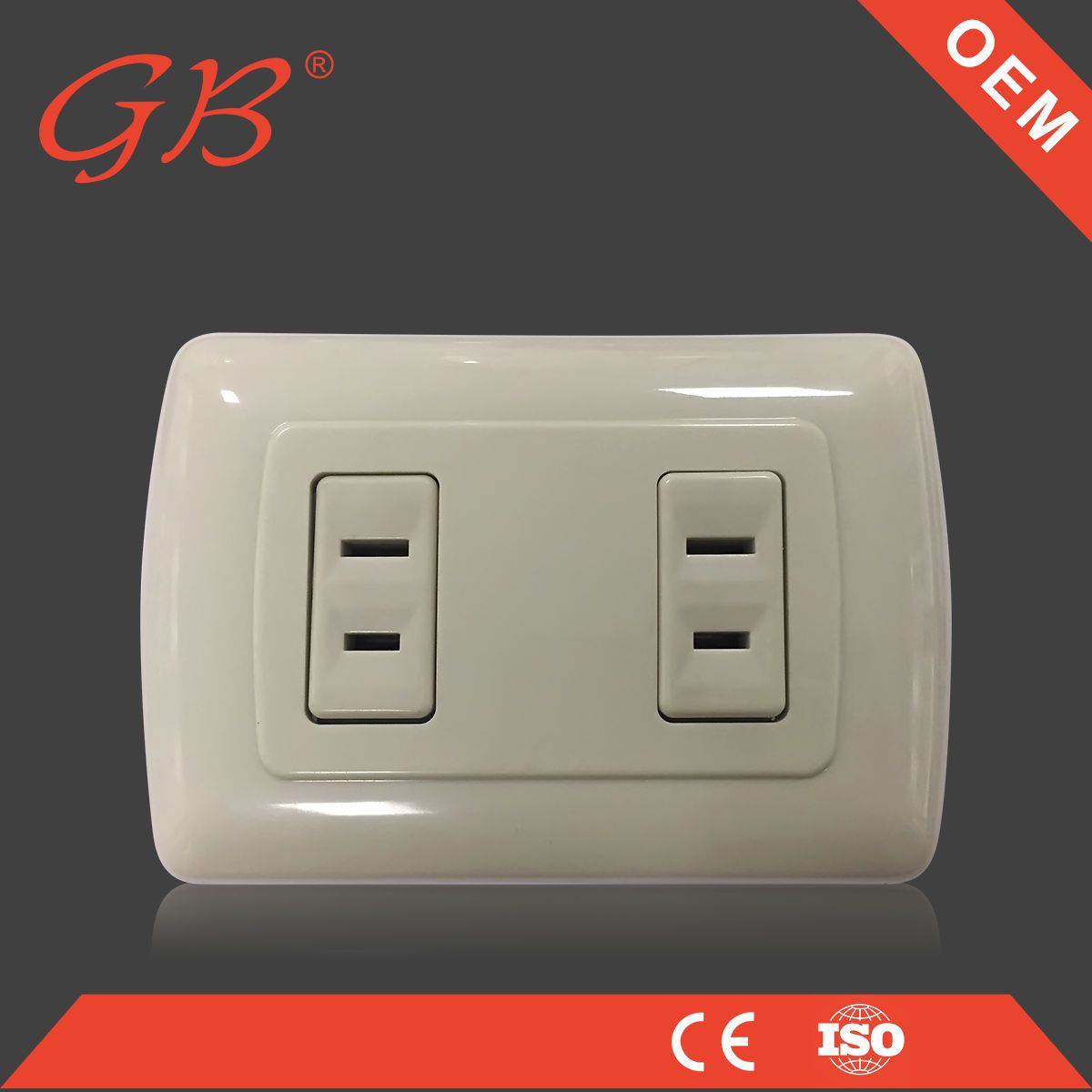 Double American Bakelite 16A Wall Socket