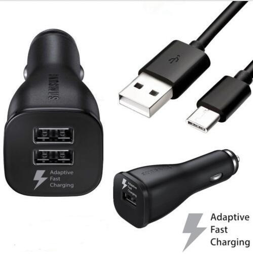 Fast Car Charger Dual USB Adapter Type C Cable for Samsung Galaxy S8/S8 Plus C9