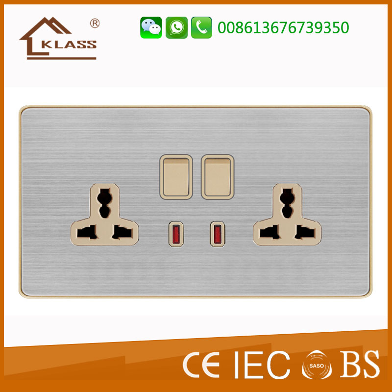 Universal Multi Function Double Wall Switch Socket International