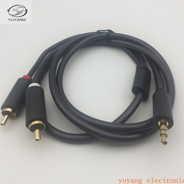 3.5mm Stereo/Mono Plug/Adapter/Connector to 2RCA (2R) Plugs with High Quality Cable/Wire