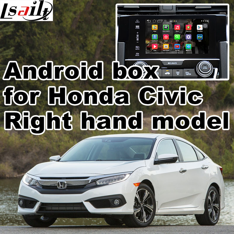 Android 4.4 5.1 GPS Navigation System Box for Honda 10th Gen Civic Right Hand Drive Video Interface Touch Android System Navigation Rear View Mirror Link