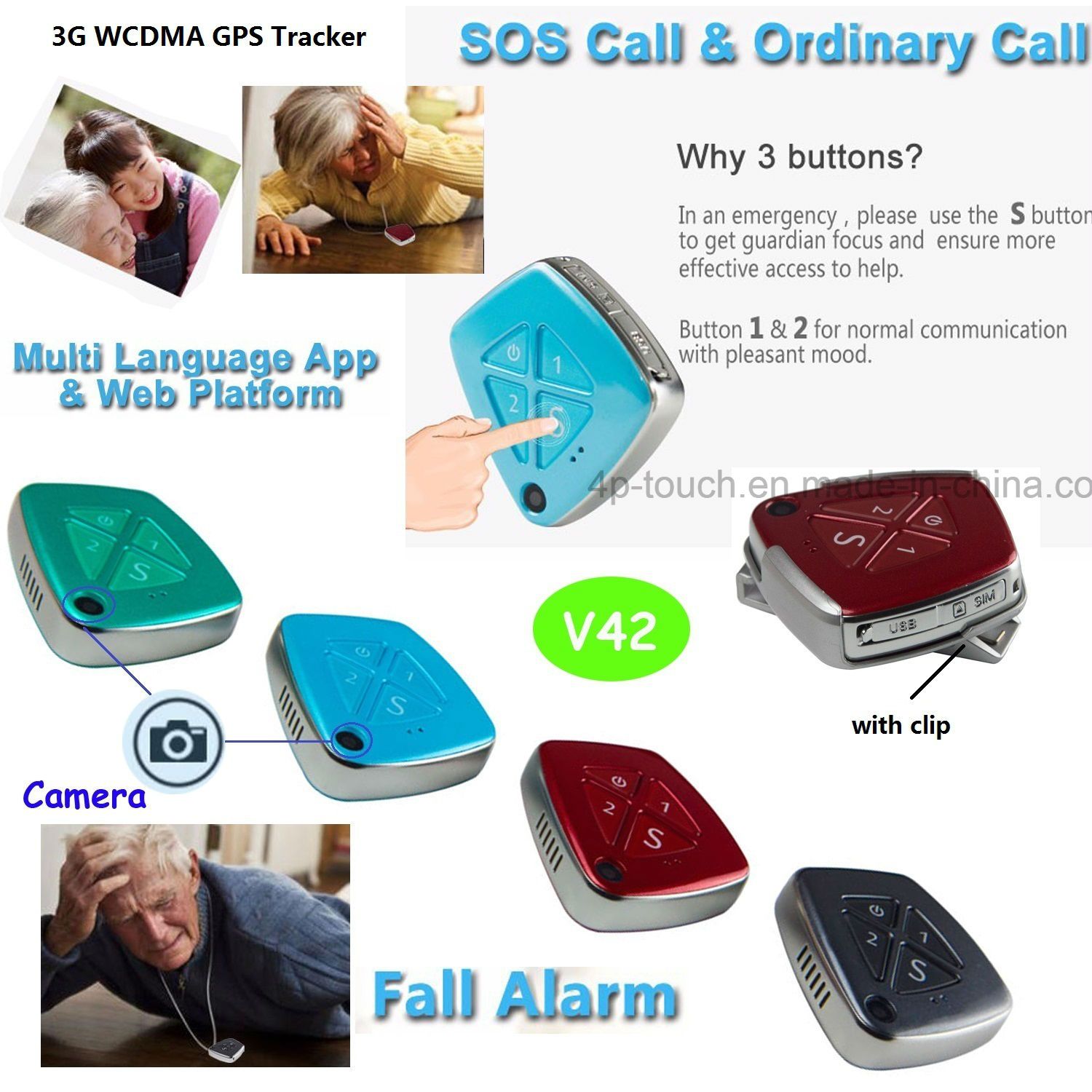 Hot Selling 3G GPS Tracker Device with Fall Down Alarm