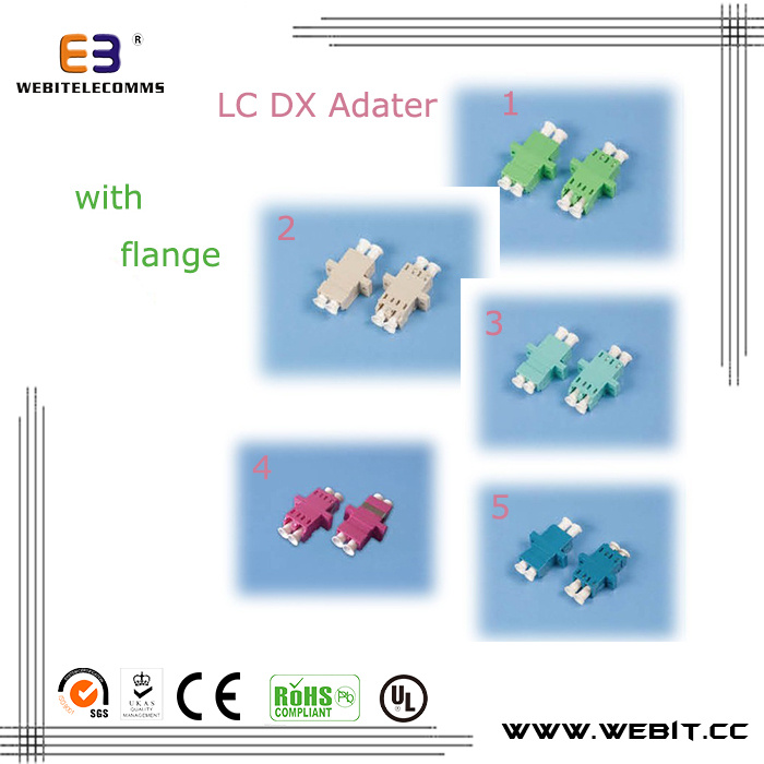 Fiber Optic LC Dx Adapter LC Sm/Mm/APC/Om3/Om4 Dx Adapter with Flange