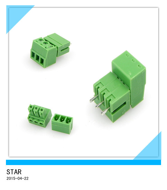3-Pin 3.81mm Screw Pluggable (Right Angle Pin) Terminal Block Connector