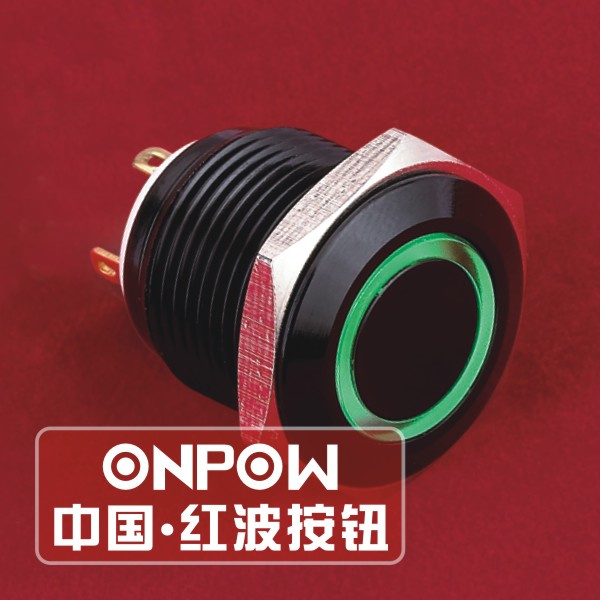 Onpow 16mm Push Button Switch (GQ16F-10E/J/R/12V/A, CCC, CE, RoHS)