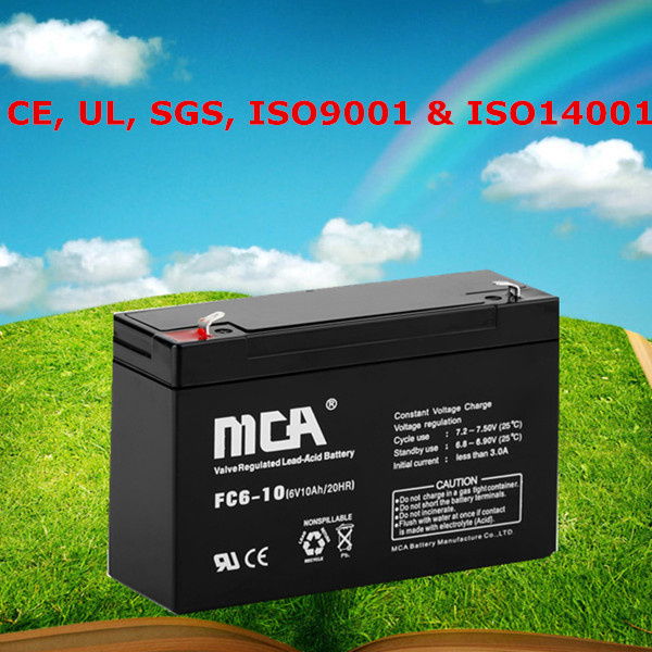 Good Quality Rechargeable Valve Regulated Lead Acid Battery 6V