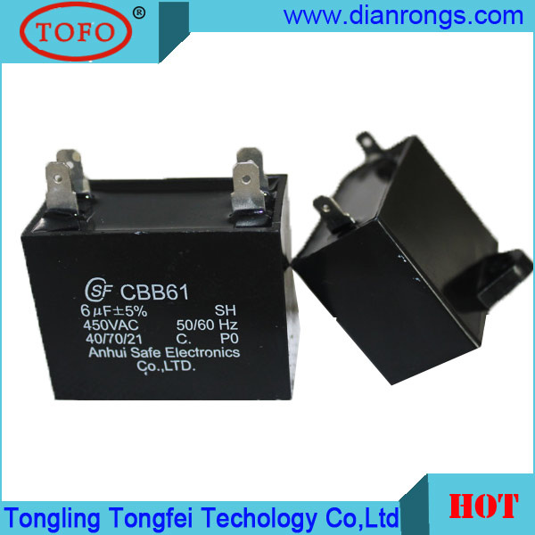 8UF 450VAC Cbb61 Fan Capacitor with Approved