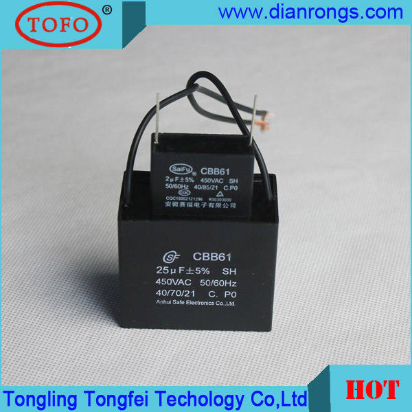 Cbb61 Fan Capacitor 2.5UF 450V Capacitor