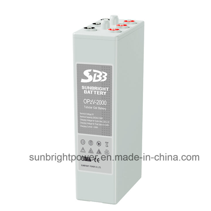 2V2000ah Solar Telecom Long Deep Cycle Gel Opzv Battery