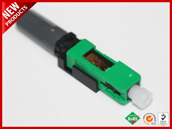 Compatible SC APC Fiber Optical Fast Green Housing Connector