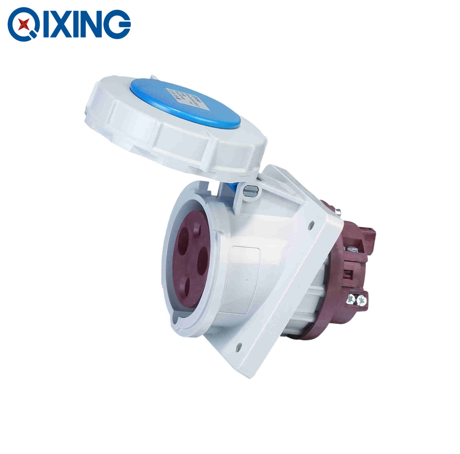Qixing High-End Industrial Panel Mounted Straight Socket 230V 16A 3p 6h IP67