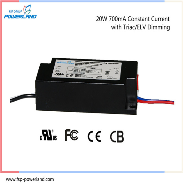 Ce Approval 20W 700mA Constant Current Triac/Elv Dimmable LED Driver