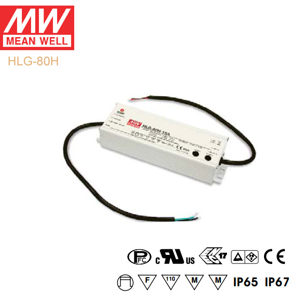 Original Meanwell Hlg-80h Series Single Output Waterproof IP67 LED Driver