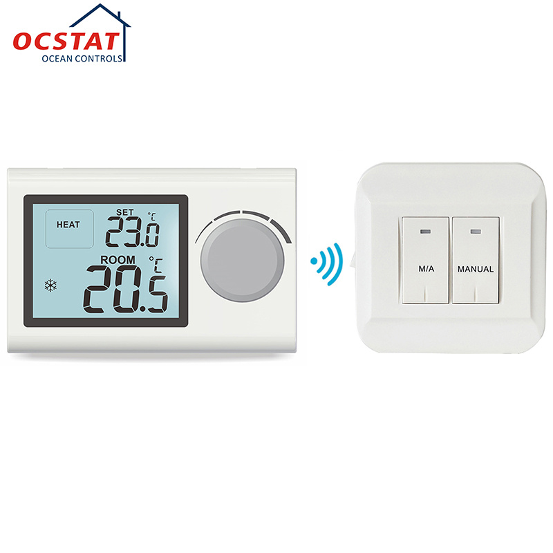 Heating LCD Room RF Wireless Boiler Controller Thermostat