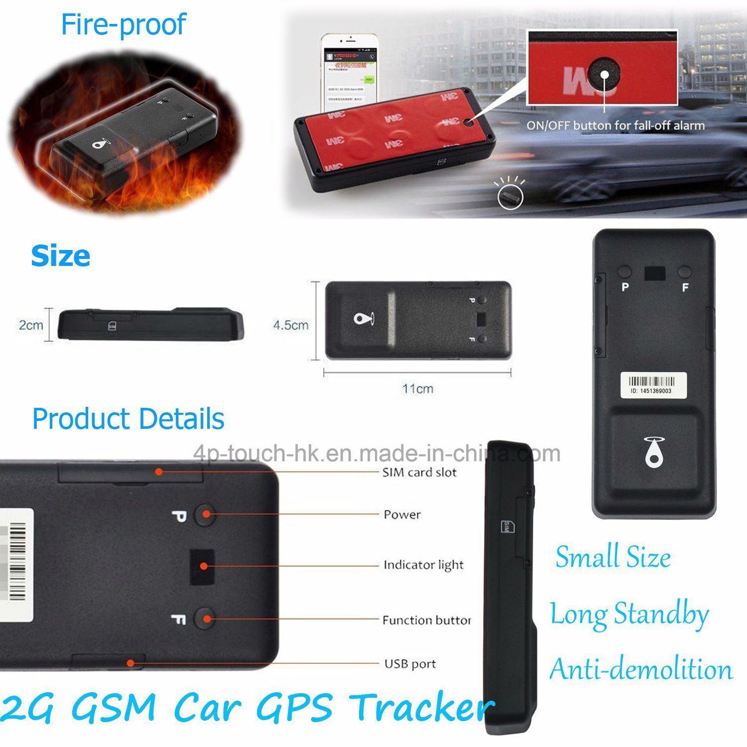 Car Motorcycle Vehicle GPS Tracker with SIM Card Slot (T28)