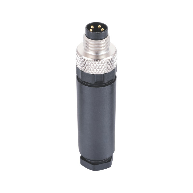 M8 4pin Male Circular Field Wire-Able Assembly Type Connector for Robotic Systems and Semiconductors