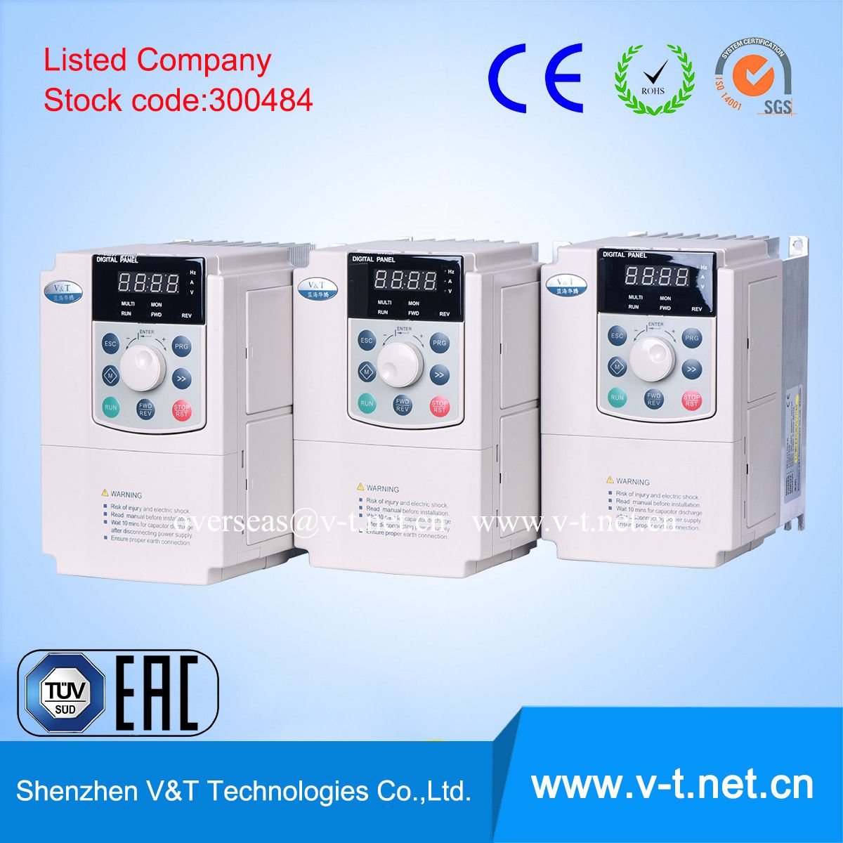 V&T V5-H 0.4 to 3.7kw Close Loop Control AC Drive /Frequency Inverter