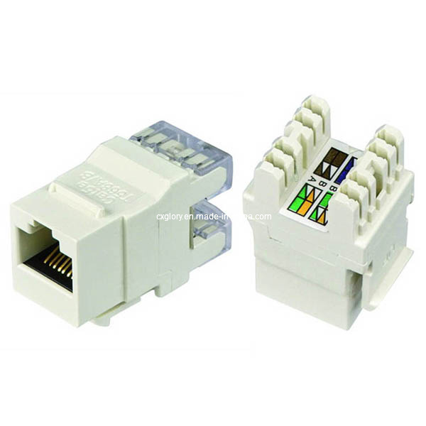 UTP 180 Degree RJ45 Cat. 5e/Cat. 6 Keystone Jack