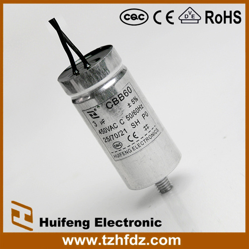 Hf Cbb60 Sh AC Motor Capacitor Metal Shell Series with Screw Bottom 450V