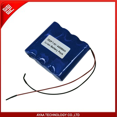 Rechargeable Li-ion Battery Pack 7.4V/4.4ah with Ayaa-2s2p
