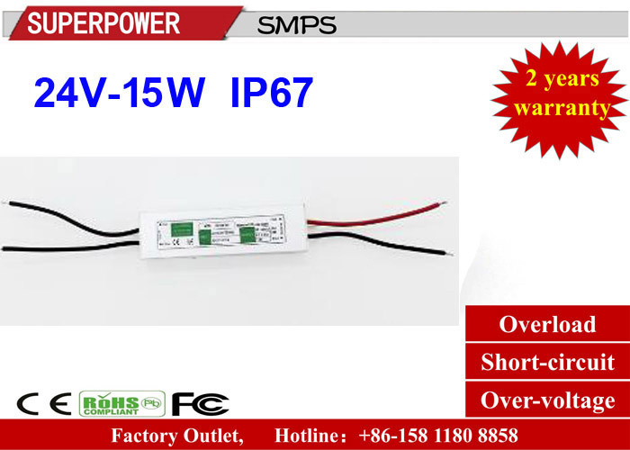 Constant Voltage 24V 15W LED Waterproof Switching Power Supply IP67
