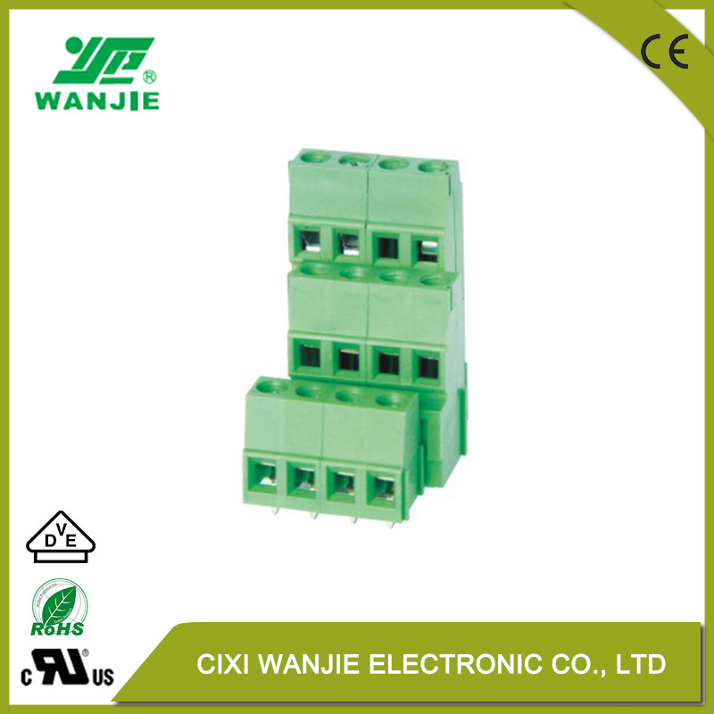 PCB Triple Row Screw Terminal Block Wje3K500b/508b, 5.0/5.08mm