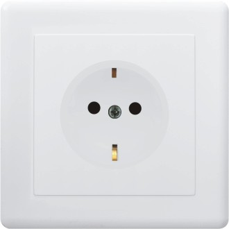 British Standard (Q2) White German-Style Wall Socket Outlet
