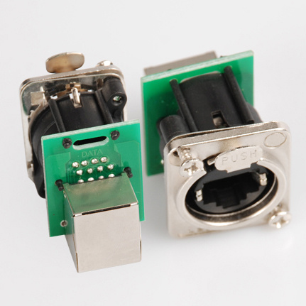 D Type LAN Female Adaptor Panel Mount Chassis Connectors