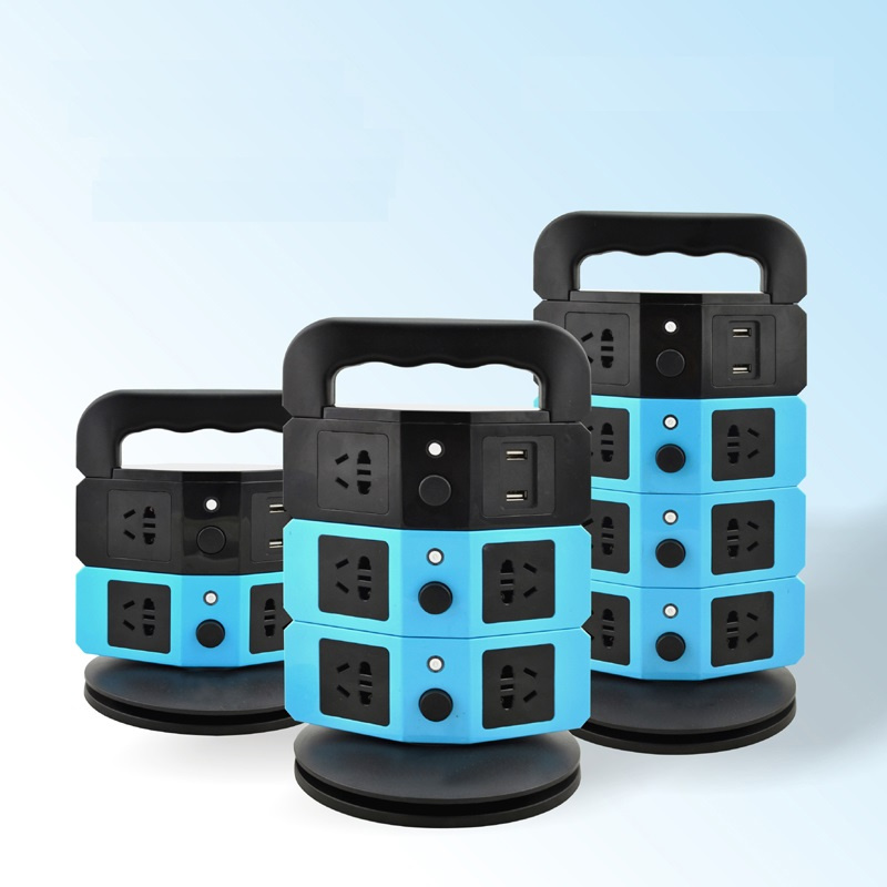 Three Layer 1.8m Tower Design Vertical Electrical Socket with USB Port