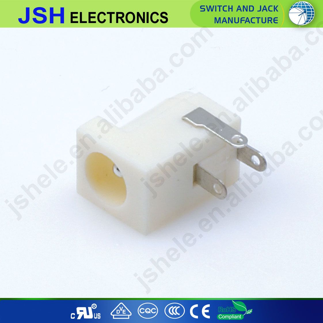 White 2.5 2A DC Power Socket