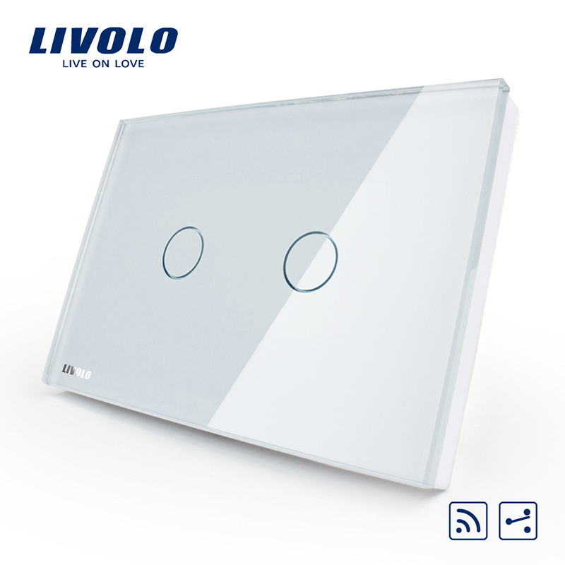 Livolo 2-Gangs 2-Way Wireless Remote Home Wall Light Switch, Vl-C302sr-81/82