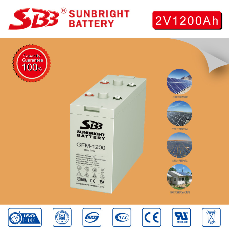 2V1200ah AGM Long Life Solar Deep Cycle Battery