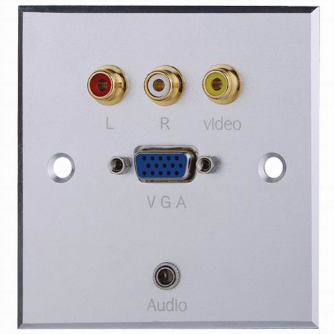 Aluminum AV Wall Socket, Face Plate (9.2042)