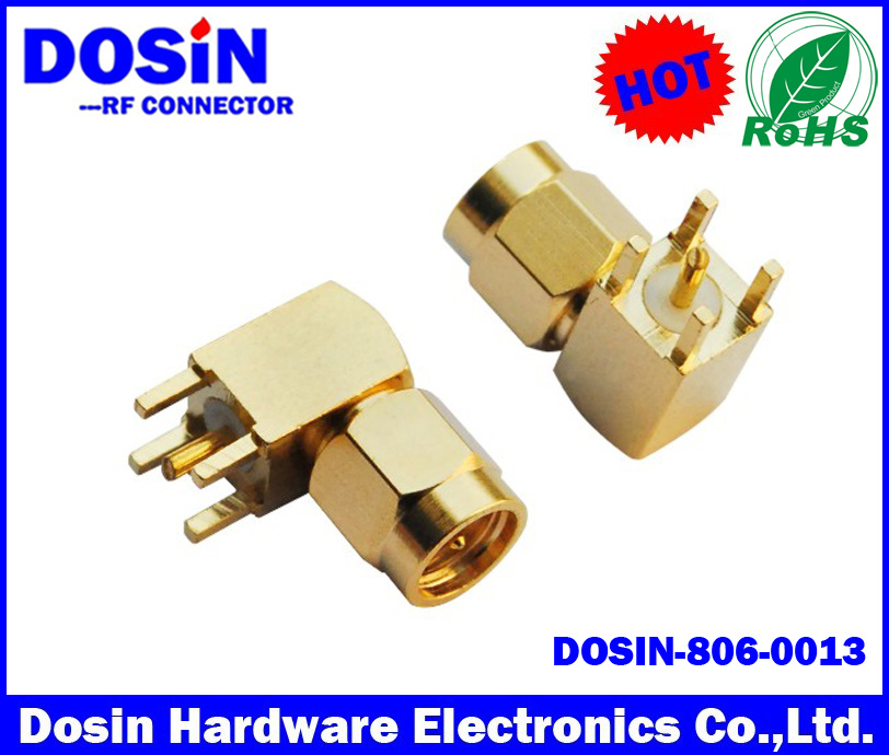 PCB Receptacle Plug Connector Right Angle Bulkhead Male SMA Connector