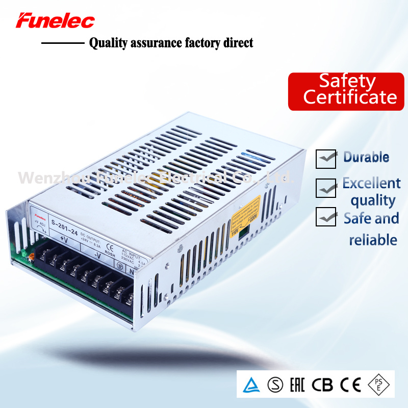 201W 12V 16A AC/DC Single Output Switch Mode Power Supply