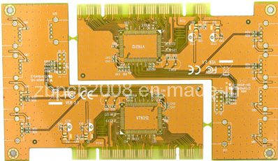 Gold Finger 4layers Yellow Mask PCB Board