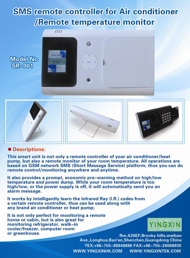 SMS Remote Controller for Air Conditioner/Remote Temperature Monitor