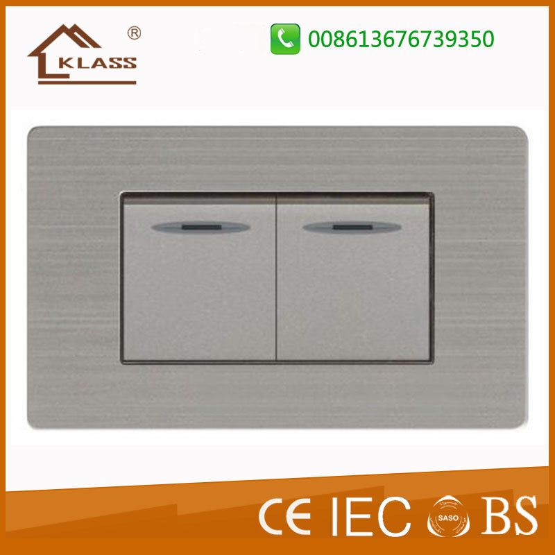 2 Gang 1 Way Rocker Switch with Ce Certificate