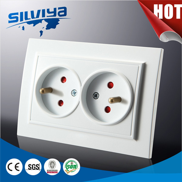 Double French Socket with Child Protection with Ce