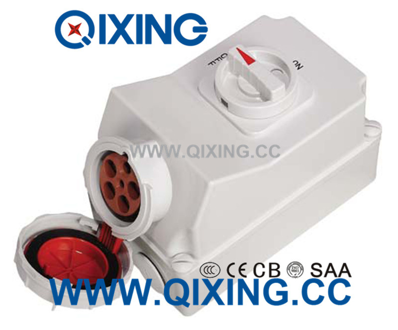 63A 5p Red Wall Switch Mechanical Socket