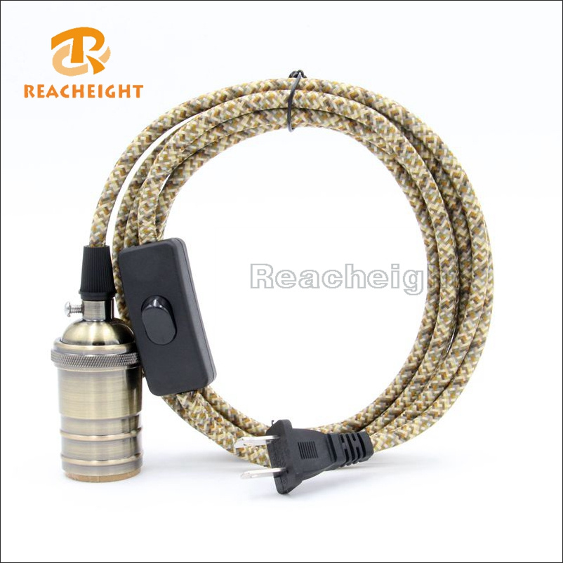 American Certificated Fabric Power Plug Cord Set with Lamphoder