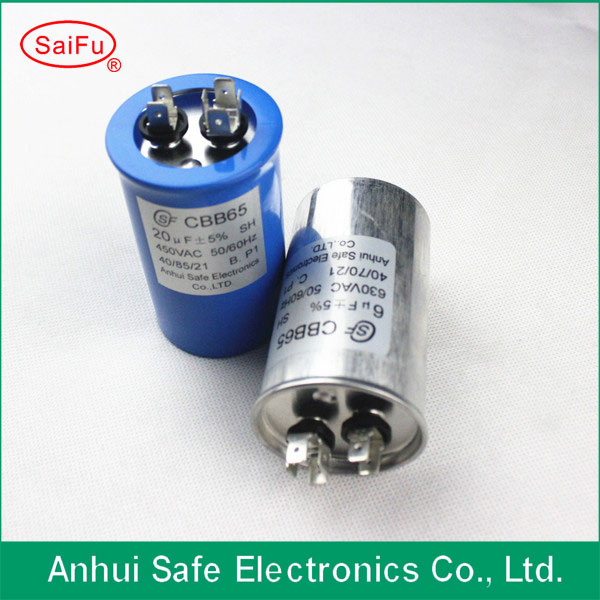 Power Capacitor Air Conditioner Spare Part Cbb65 Capacitor